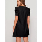 Damen Kurzärmeliges Minikleid mit Puffärmeln und A-Linie R&B