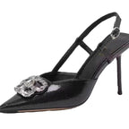 Damen elegante Slingback-Pumps mit funkelndem Schmuckdetail R&B