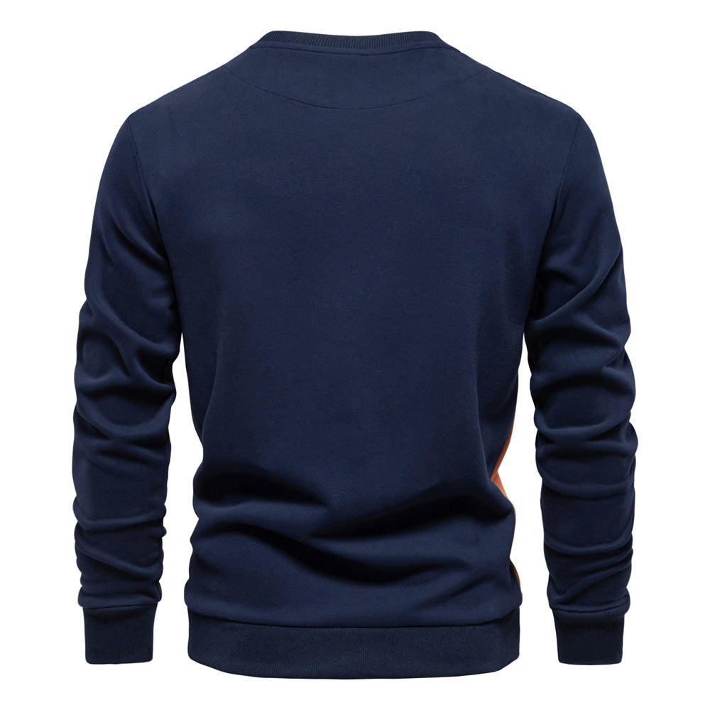 Herren nan Rundhals-Sweatshirt aus Baumwollmix mit seitlicher Kontrastpaspel und schmaler Silhouette R&B