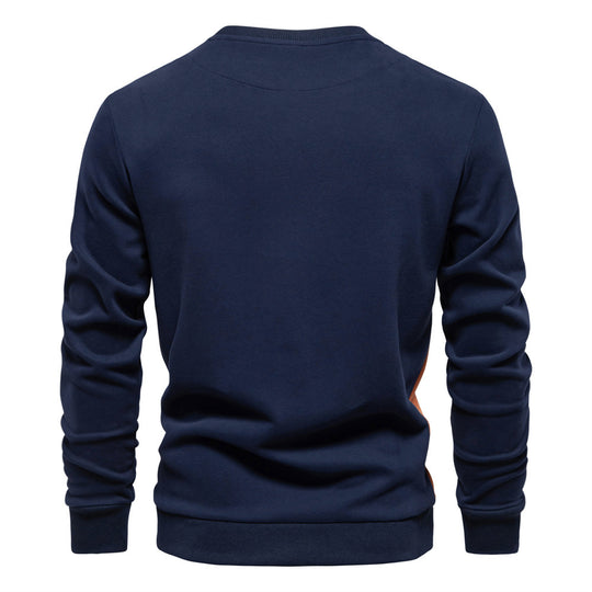 Herren nan Rundhals-Sweatshirt aus Baumwollmix mit seitlicher Kontrastpaspel und schmaler Silhouette R&B