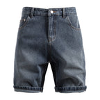 Herren nan Jeansshorts mit Umschlag, mittelhoher Bund und klassischer Taschenaufteilung R&B