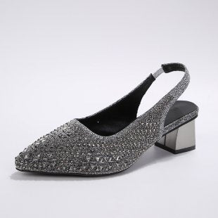 Damen Slingback-Pumps mit glamourösem Kristall-Detail R&B