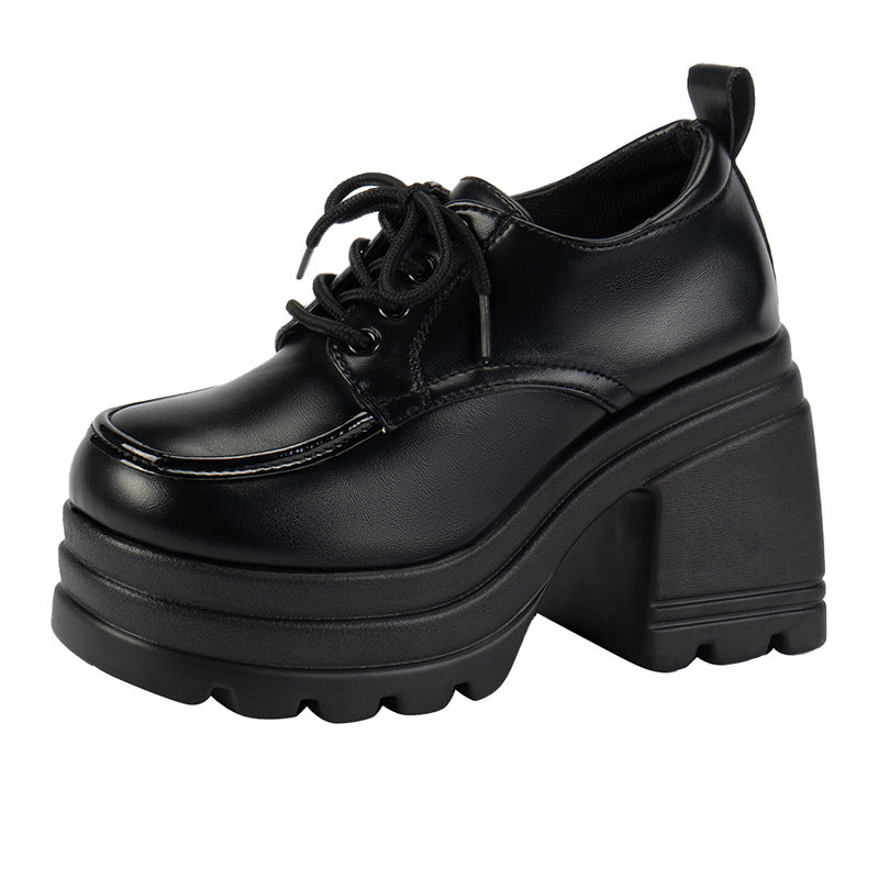 Damen Stiefeletten mit hohem Plateau und Schnürung R&B