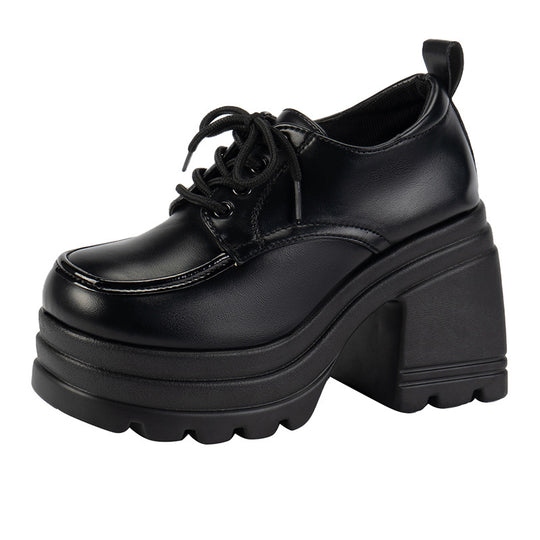 Damen Stiefeletten mit hohem Plateau und Schnürung R&B