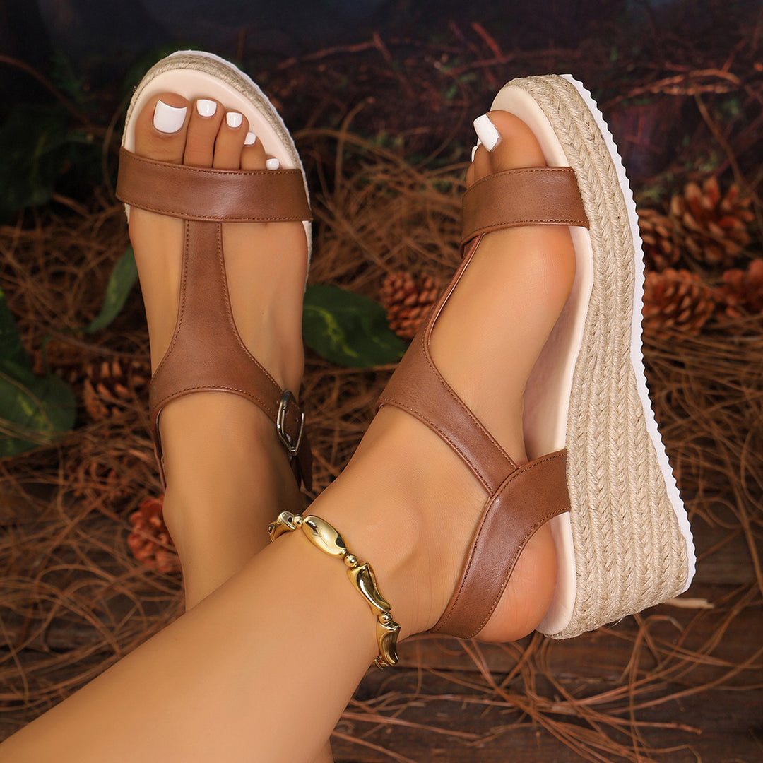 Damen Wedge-Sandalen mit luftiger Sohle und verstellbarem Riemen R&B