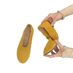 Damen flache Ballerinas aus hochwertigem Veloursleder R&B