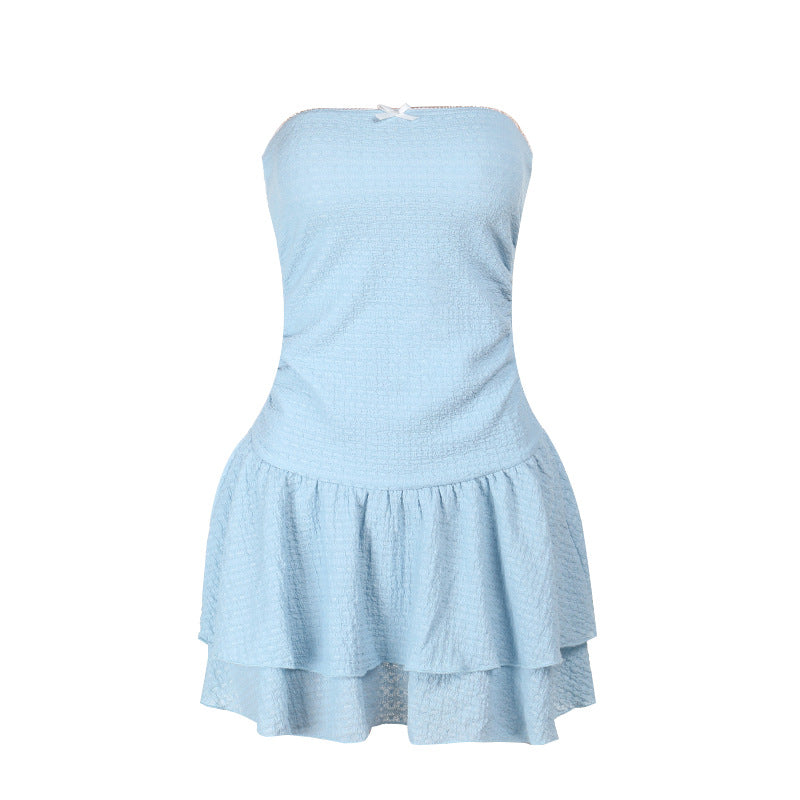 Damen kurzes Sommerkleid mit Rüschendetails R&B