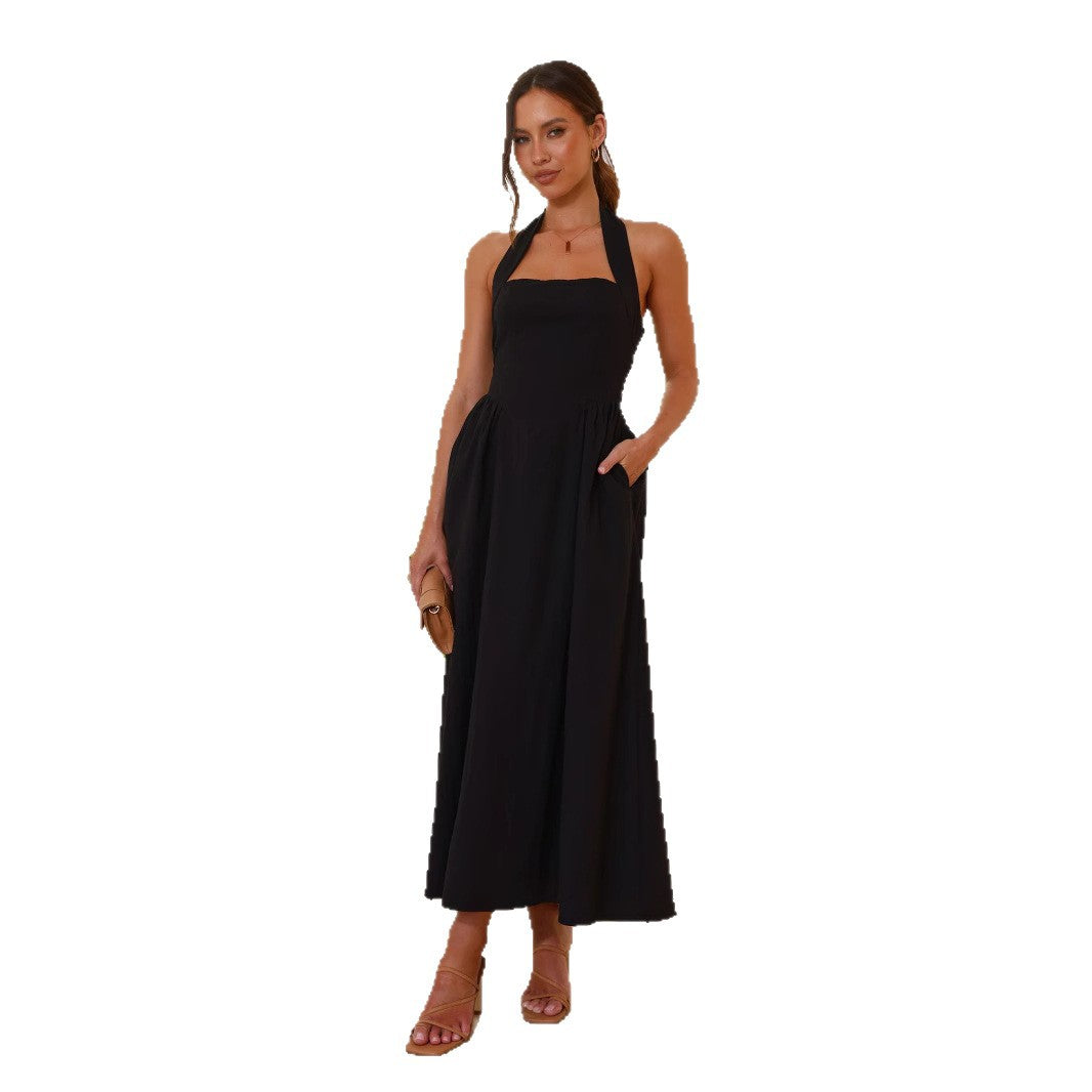 Damen Maxikleid mit R&Brnen Trägern und fließendem Schnitt R&B