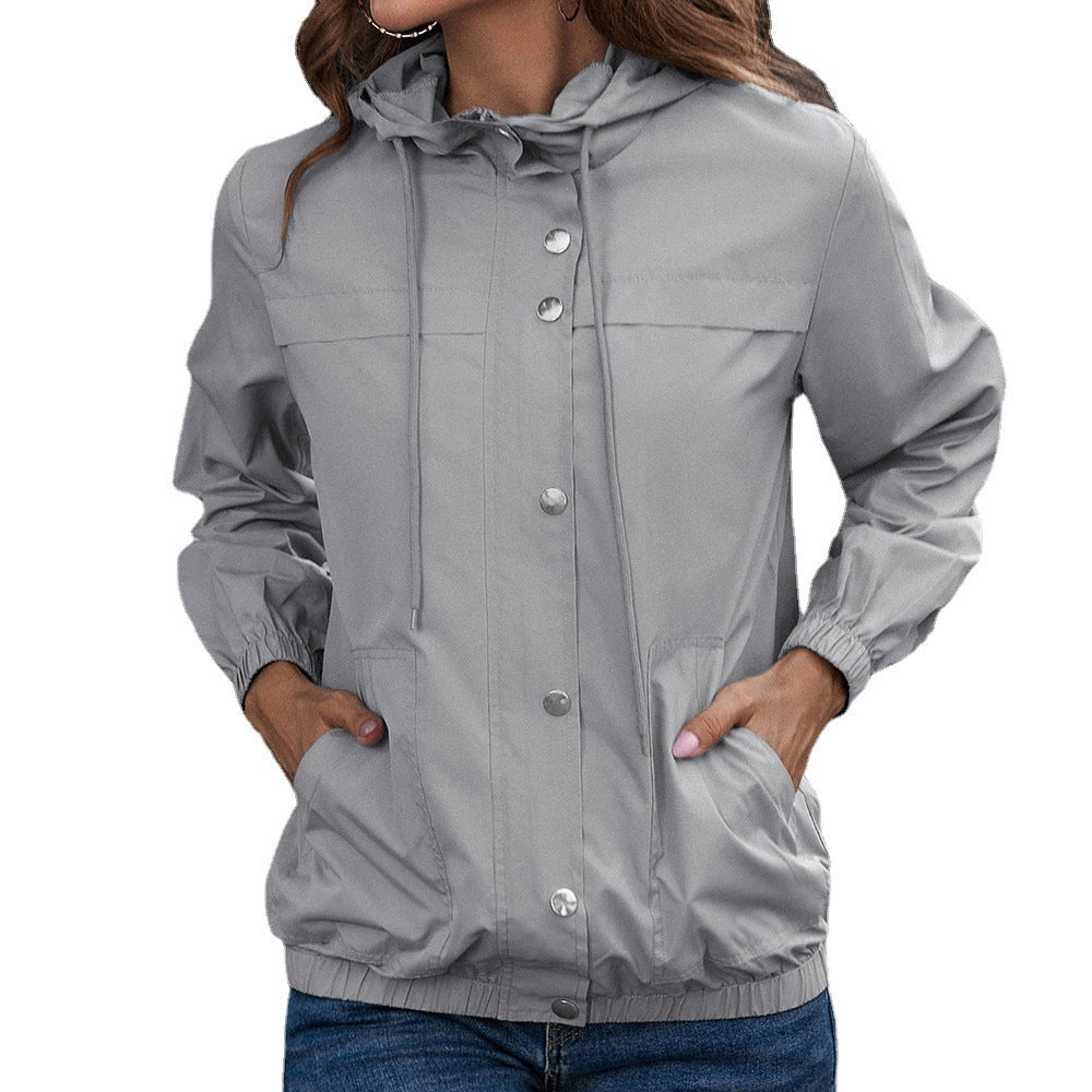 Damen Leichte Übergangsjacke mit modischem Kapuzen-Design und praktischen Taschen R&B