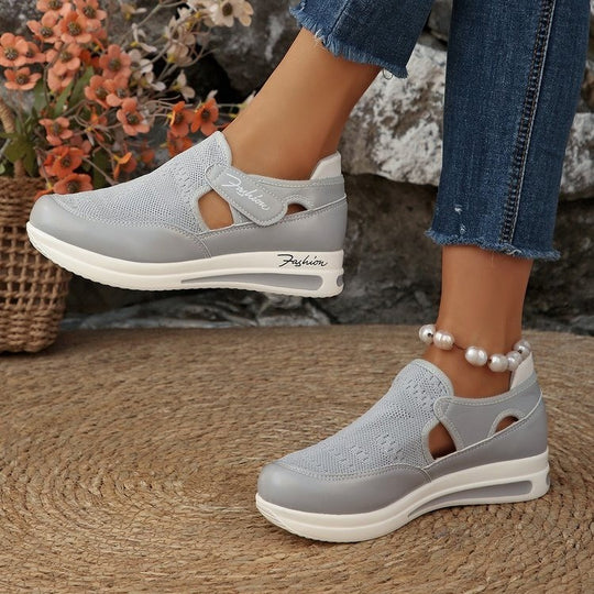 Damen atmungsaktive Slip-On Sneakers mit elastischem Obermaterial R&B
