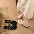 Damen Elegante Riemchensandalen mit funkelnden Strass-Akzenten R&B