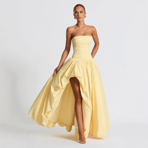 Damen Abendkleid mit figurbetontem Oberteil und asymmetrischem Rock R&B