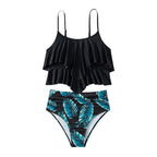 Damen Crop-Top und hohe Taillenhose Set R&B