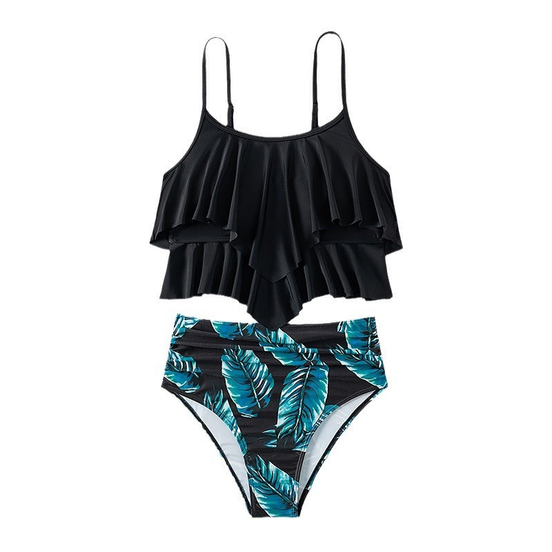 Damen Crop-Top und hohe Taillenhose Set R&B