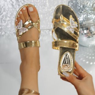 Damen Glitzernde Sandalen mit Schmetterlings-Applikationen R&B