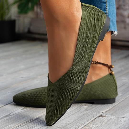 Damen Elegante Slip-On Ballerinas mit modischer Punktstruktur R&B