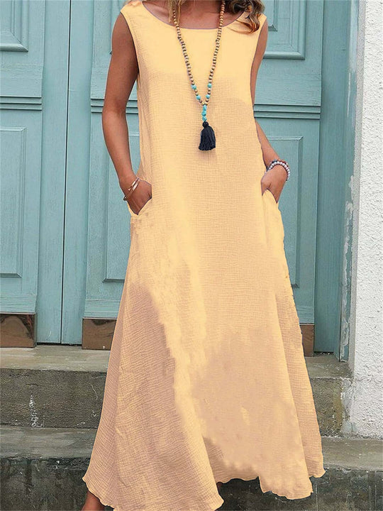 Damen Maxikleid mit praktischen Taschen und fließendem Schnitt R&B