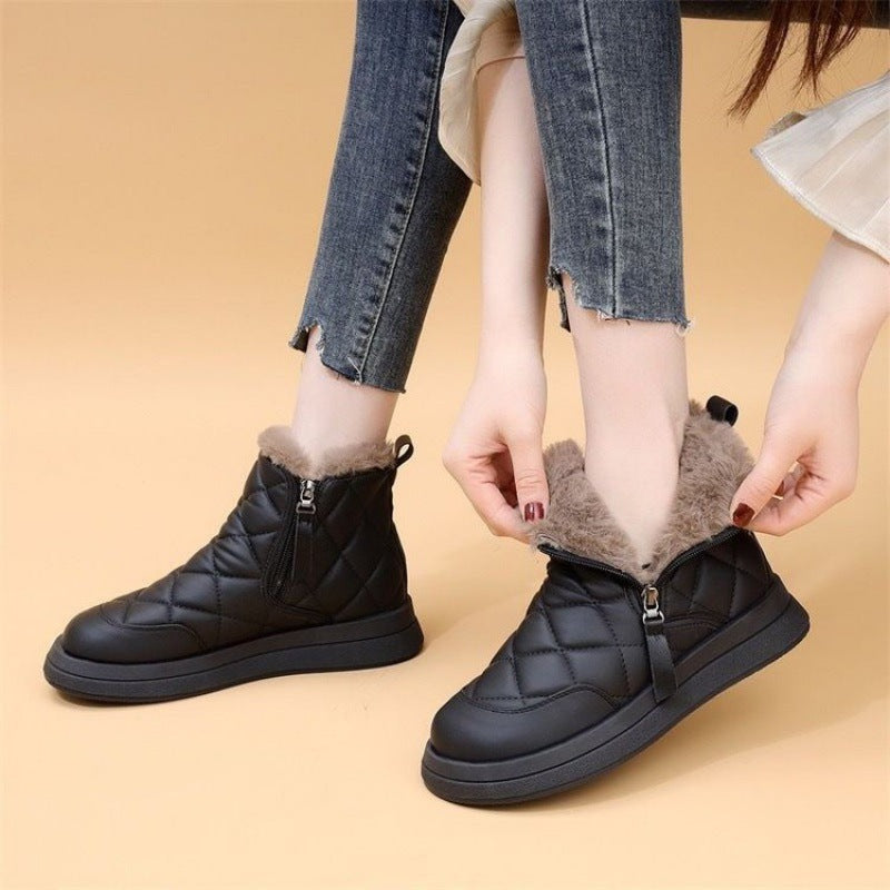 Damen warme Winterstiefel mit isolierender Fütterung und praktischem Reißverschluss R&B