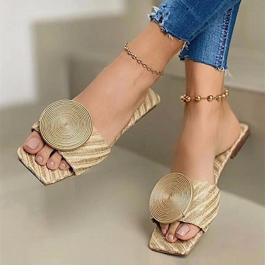 Damen modische Slides mit elegantem Spiralmuster R&B