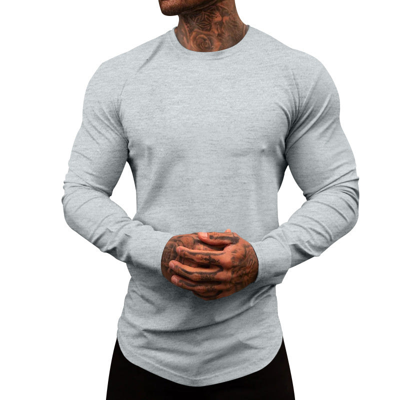 Herren Langarmshirt aus weichem, elastischem Baumwollmix mit Rundhalsausschnitt R&B