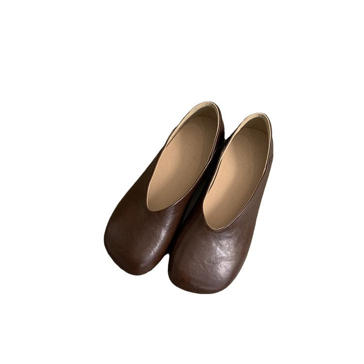 Damen Ballerina-Pantoletten mit weichem Leder und bequemem Fußbett R&B