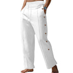 Herren elegante Sommerhose mit seitlichen Knöpfen R&B