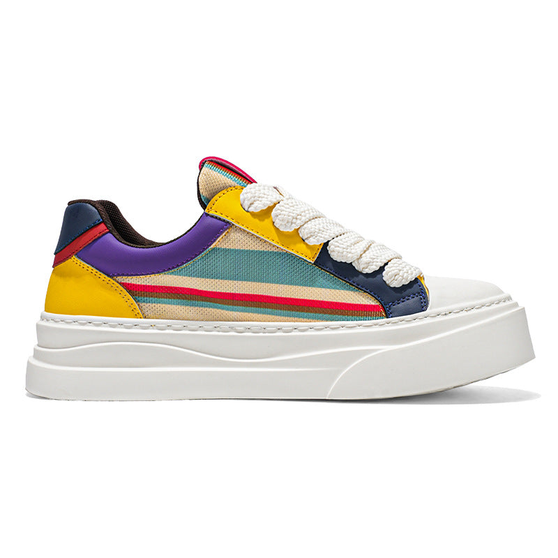 Damen Modische Plateau Sneakers mit einzigartigem Farbmuster R&B