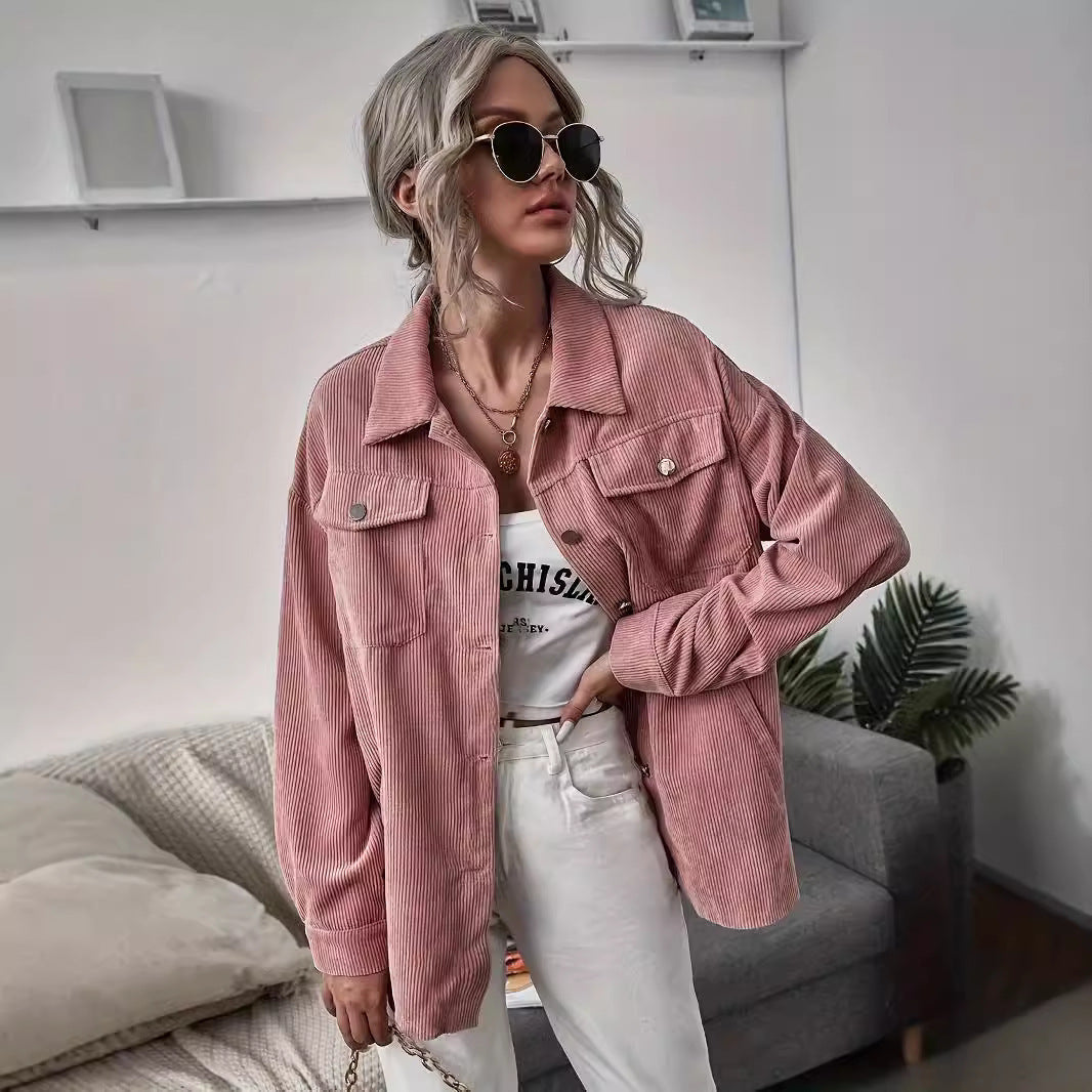 Damen Cordjacke mit modernem Schnitt und praktischen Taschen R&B