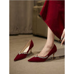 Damen elegante spitze Pumps mit funkelnden Strassakzenten R&B