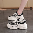 Damen modische Chunky Sneakers mit atmungsaktiver Mesh-Oberfläche und gepolsterter Sohle R&B