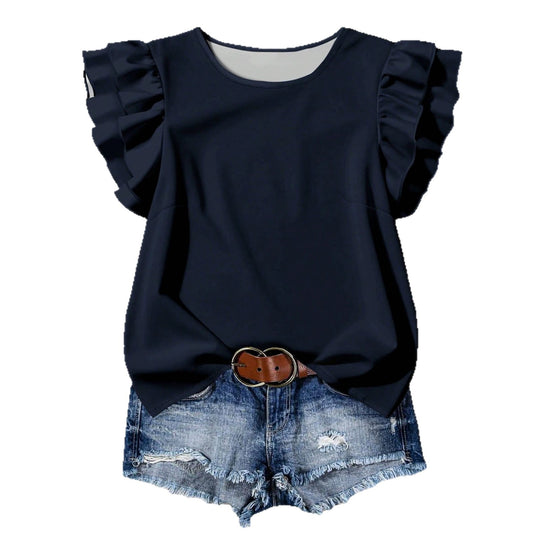 Damen Elegante Bluse mit Rüschendetails R&B