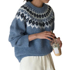 Damen Strickpullover mit traditionellem Norwegermuster R&B