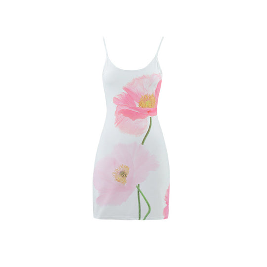 Damen Sommerkleid mit stilvollem Blumendruck und eleganten Spaghettiträgern R&B
