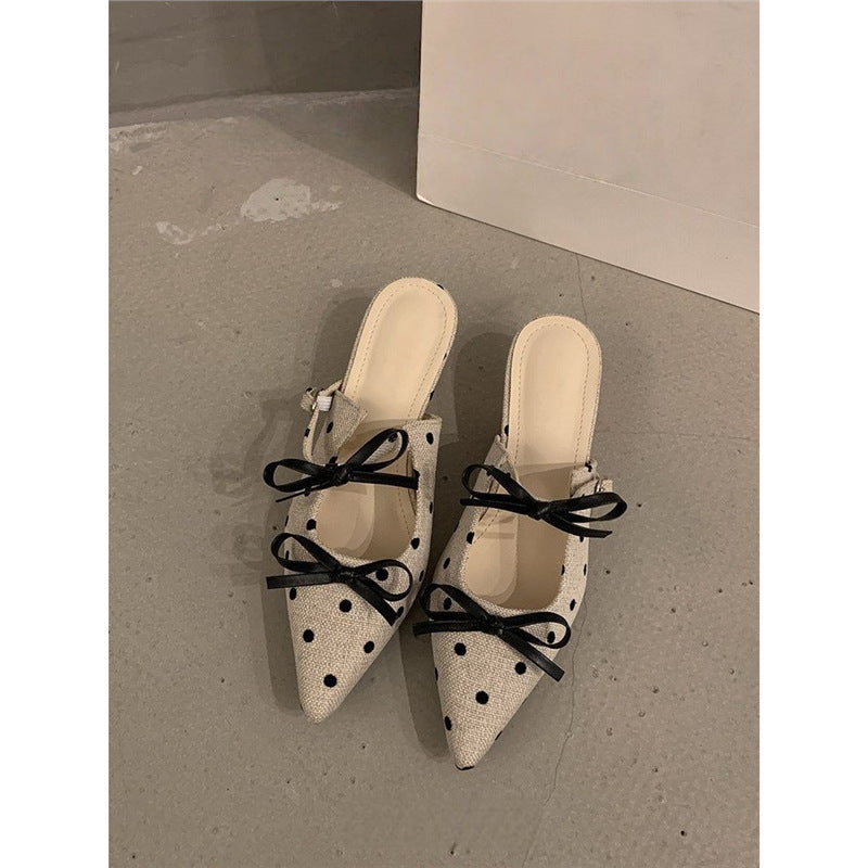 Damen Slingback Ballerinas mit Punkte-Design und schicker Schleifenverzierung R&B