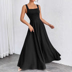 Elegantes Damen Maxikleid mit weichem Schnitt & quadratischem Ausschnitt | R&B
