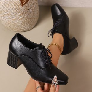 Damen High-Top Schnürschuhe mit elegantem Blockabsatz und modernem Design R&B