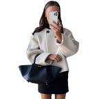 Damen Modische Oversized-Jacke mit strukturiertem Design R&B