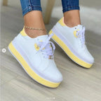Damen Sneaker mit hohem Plateau und modischer Schnürung R&B