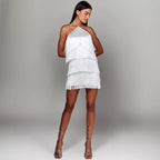 Damen Fransen Minikleid mit schimmerndem Detail R&B