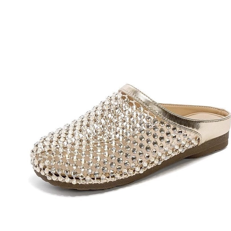 Damen modische Pantoletten mit eleganter Strassverzierung und bequemer Sohle R&B