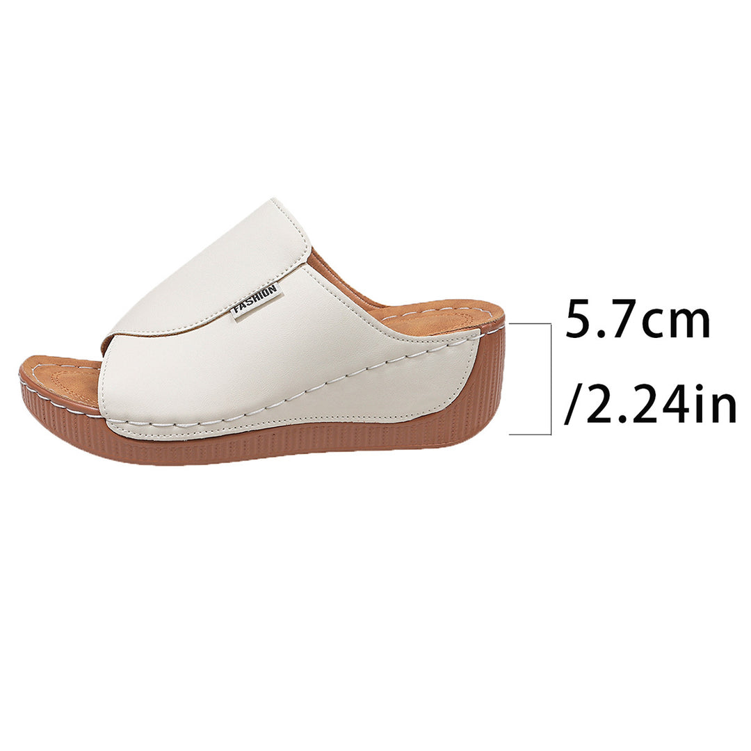 Damen komfortable Wedge-Pantoletten mit elegantem Obermaterial R&B