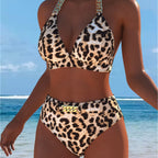 Damen Bikini mit luxuriösem Marmormuster und edlen Details R&B
