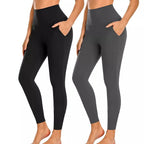 Damen Hochtaillierte Sportleggings mit Taschen R&B