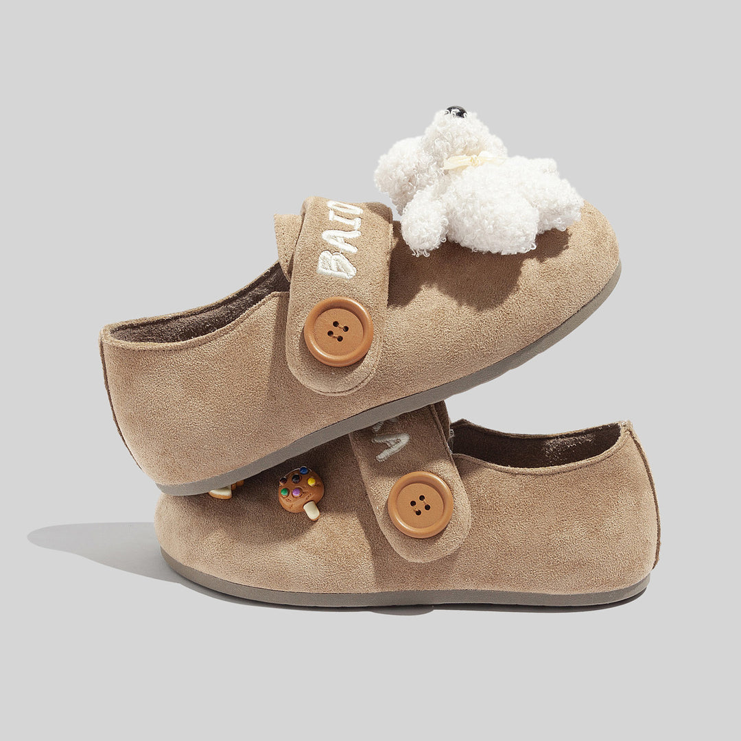 Damen Clogs mit niedlichen Tierapplikationen und Knopfverschluss R&B