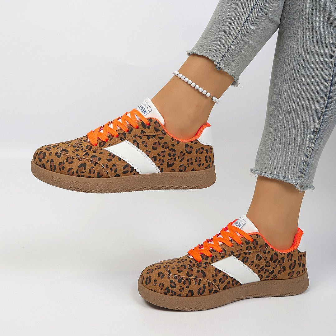 Damen Sneaker im sportlichen Leo-Design mit gepolsterter Dämpfung R&B