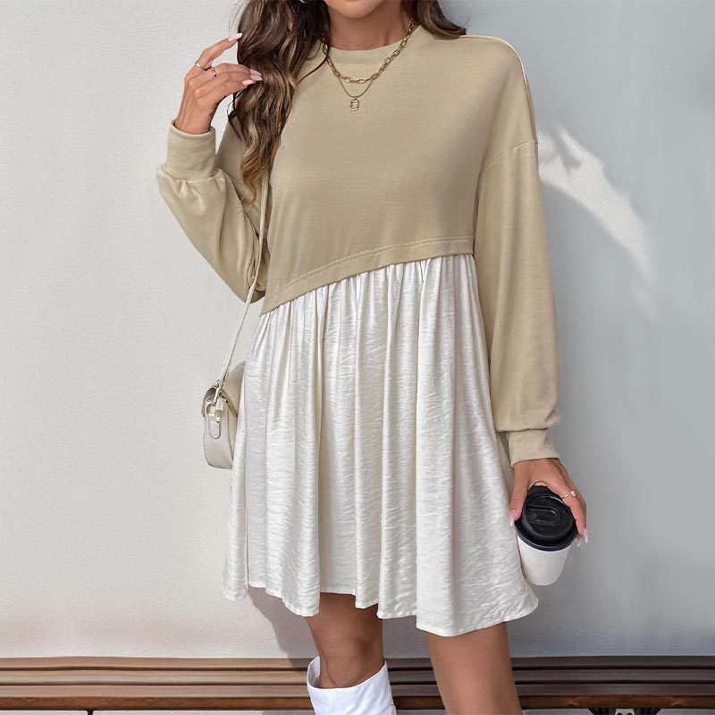 Damen Freizeitkleid mit lässigem Oberteil und fließendem Rock R&B