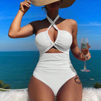 Damen eleganter Cut-Out Badeanzug R&B