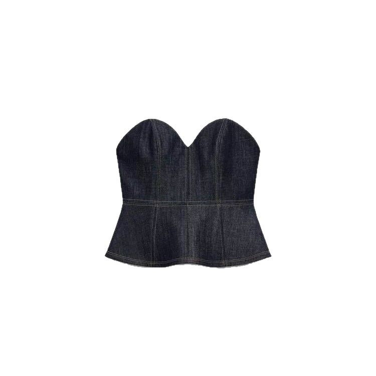 Damen Weite Denim-Hose mit hohem Bund und modischem Schnitt R&B