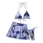 Damen Triangel-Bikini mit schwingendem Wickelrock R&B