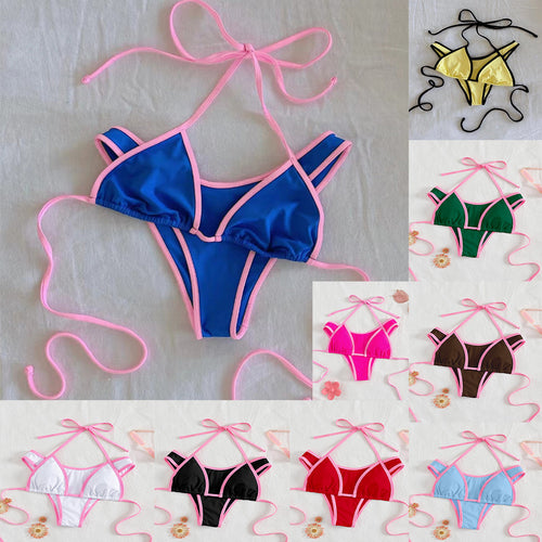 Damen Triangel-Bikini mit aufregendem Streifen-Design R&B